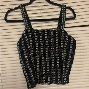 Black American Eagle Crop Top